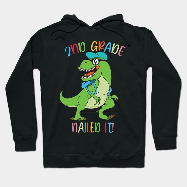 Dinosaur 2ND GRADE Nailed It Graduation Kids Hoodie by sevalyilmazardal